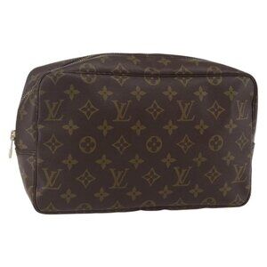 LOUIS VUITTON Monogram Trousse Toilette 28 Clutch Bag M47522 LV Auth am10005